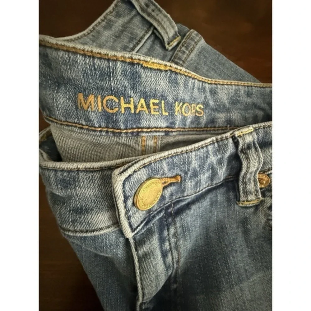 Michael Kors Womens Cropped Jeans with‎ Gold Metal Eyelets Size 6